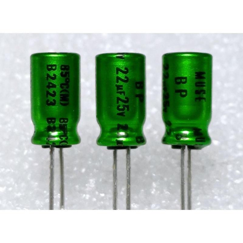Nichicon MUSE ES BP 22uf 25v Bipolar Capacitor bipolar bp คาปาซิเตอร์ ตัวเก็บประจุ ไบโพลาร์ ไบโพล่า 