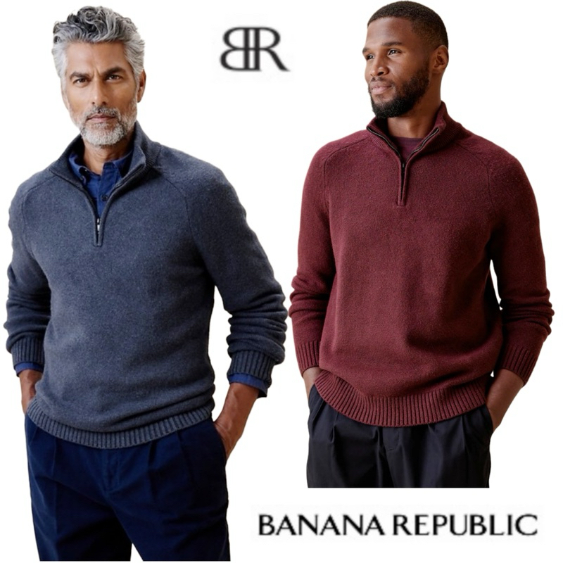 เสื้อสเวตเตอร์ Banana Cozy Half-Zip Sweater