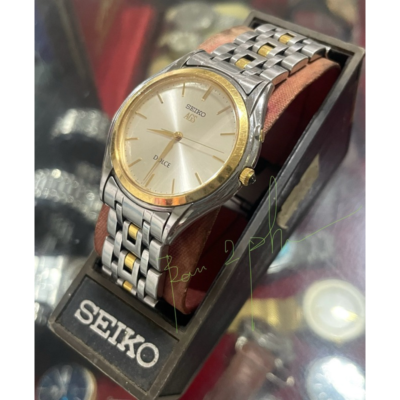 Vintage Seiko AGS Dolce auto Quartz kinetic (4m21-0a50)
