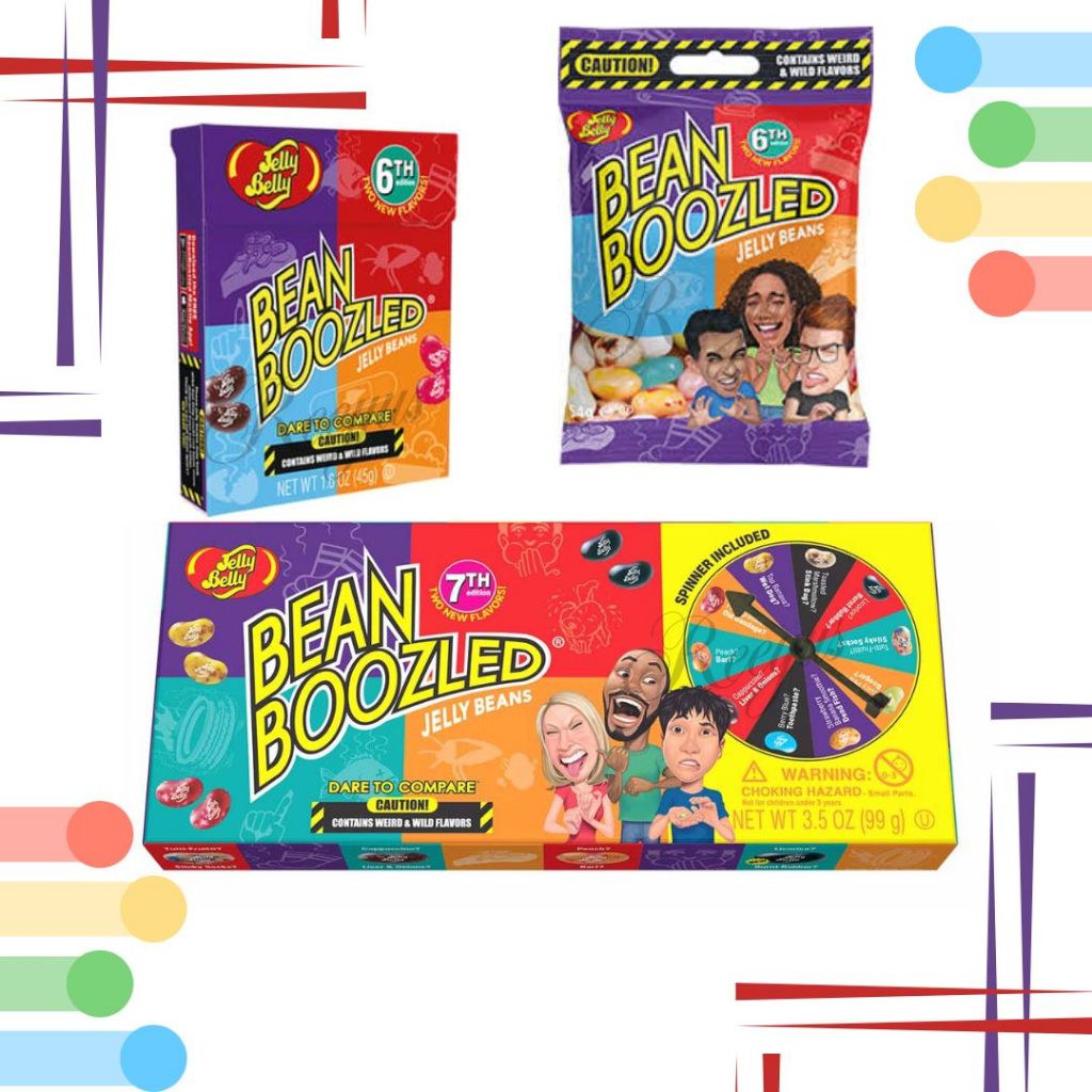 Jelly Belly Bean Boozled  ลูกกวาดเยลลี่เสี่ยงทาย ที่มีทั้งรสดีและรสแย่ มี 3 ขนาด จากสหรัฐอเมริกา