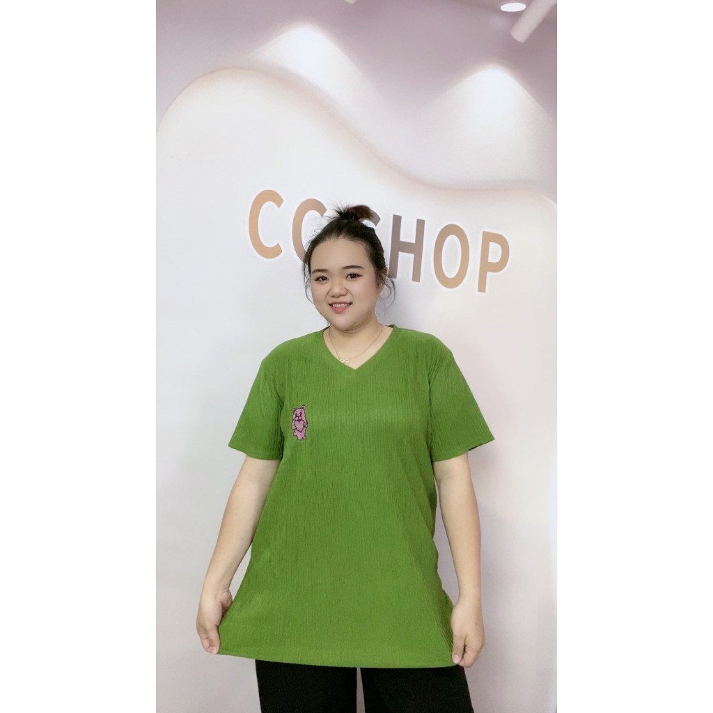เสื้อคอวีผ้าท๊อฟฟีลายปักน่ารัก เสื้อผ้าแฟชั่นผู้หญิง ฟรีไซส์ ผ้านิ่มยืดเยอะใส่สบาย รุ่น1720-1