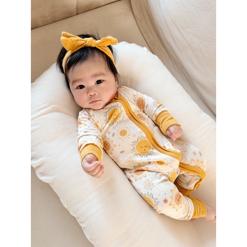 ชุดนอนทารกเด็กเล็กใยไผ่ Soft Bamboo Luxe Pajamas รุ่น two way zip ลาย Daydream Summer - รูปที่ 2