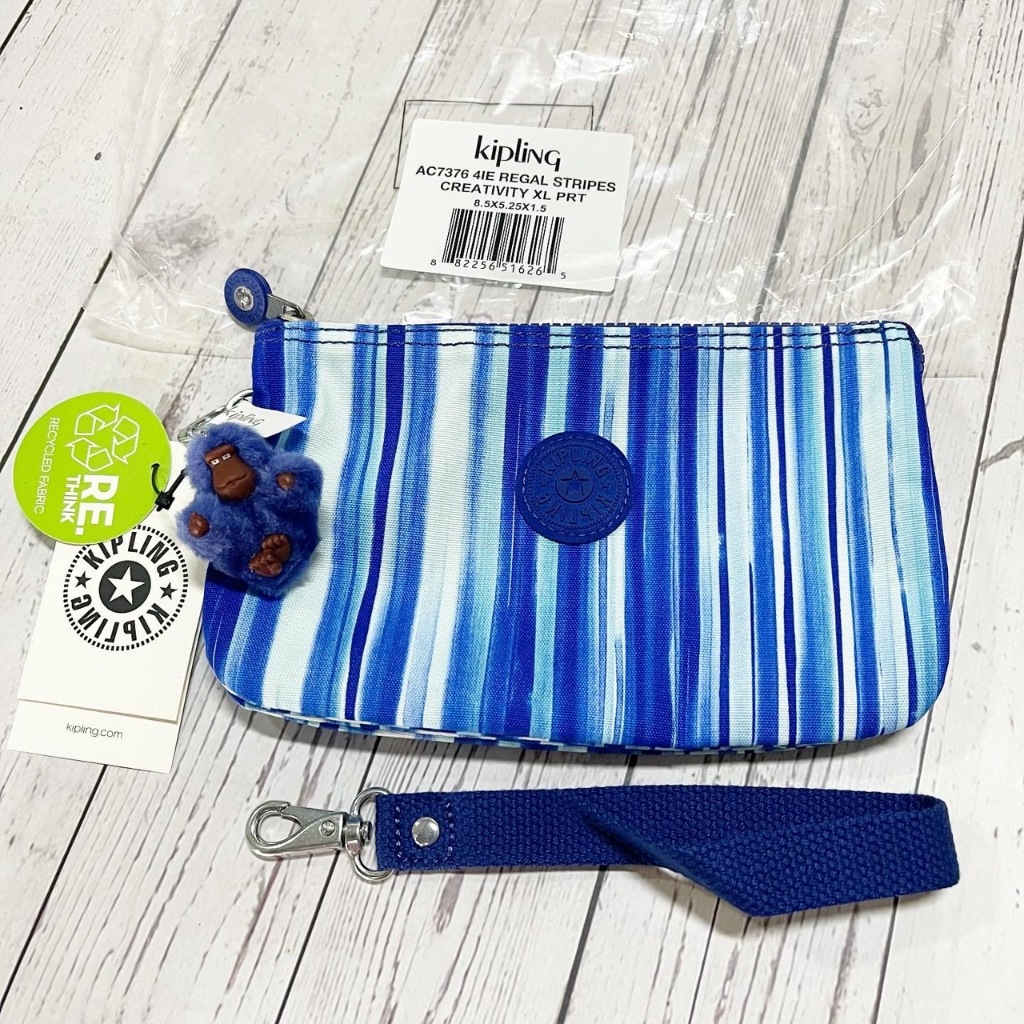 Kipling Creativity XL สี 4IE Regal Stripes กระเป๋าใบใหญ่ 1 ซิบ 3 ช่อง มีสายคล้องมือ ของแท้ พร้อมส่ง