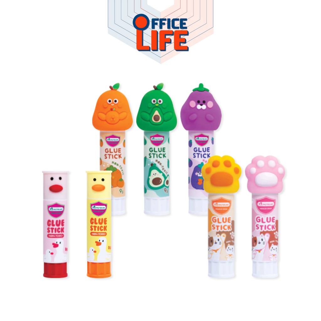 Master Art (มาสเตอร์อาร์ต) กาว กาวแท่ง รุ่น DUCKY / FRUITY / PAWLY ขนาด 9 กรัม ( 1 ชิ้น / คละสี )