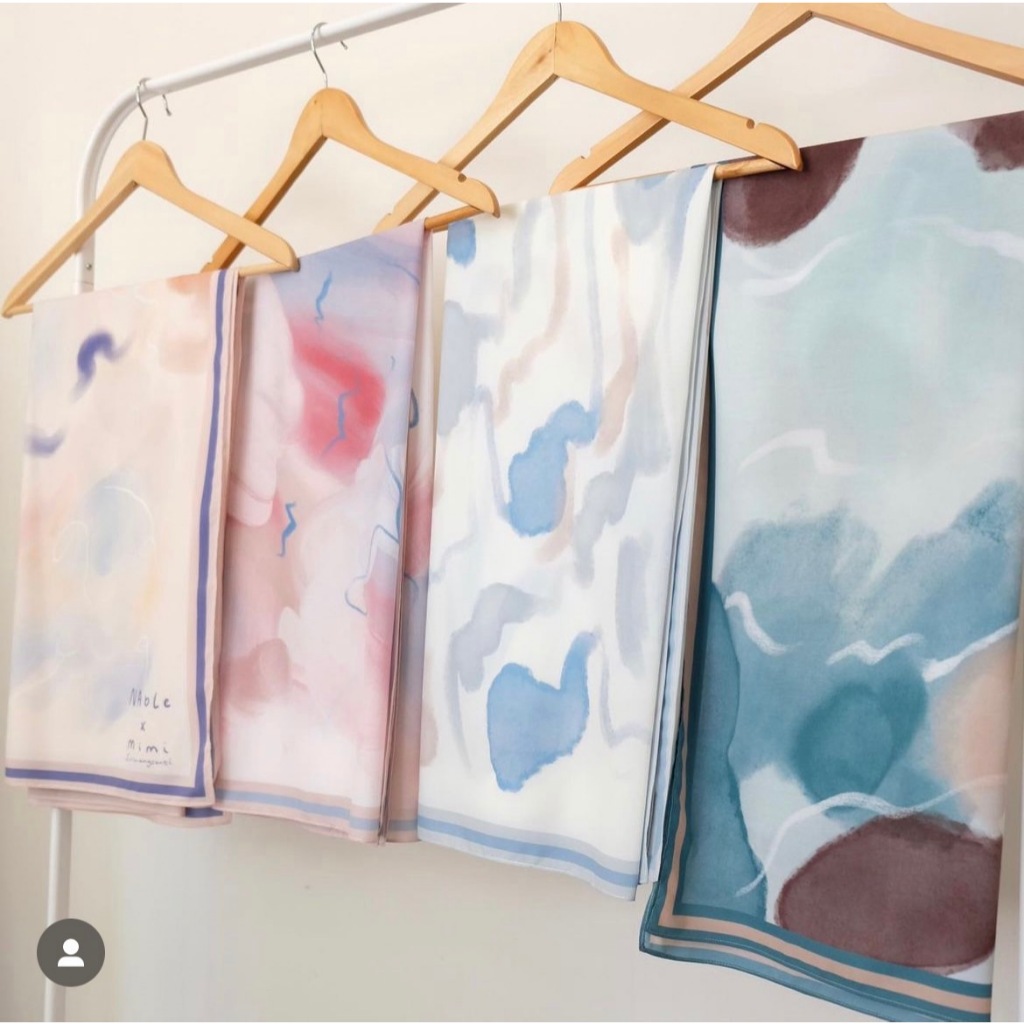 ผ้าคลุม N Able x mimi คอลเลคชั่น Serendipity (Premium matte silk nano) Size 115x115 cm[N Able Style]