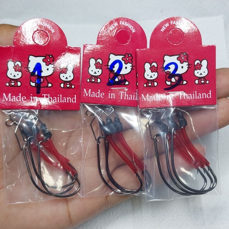 ตะขอเบ็ดเกี่ยวเขียดสด ขนาด1/0,2/0,3/0