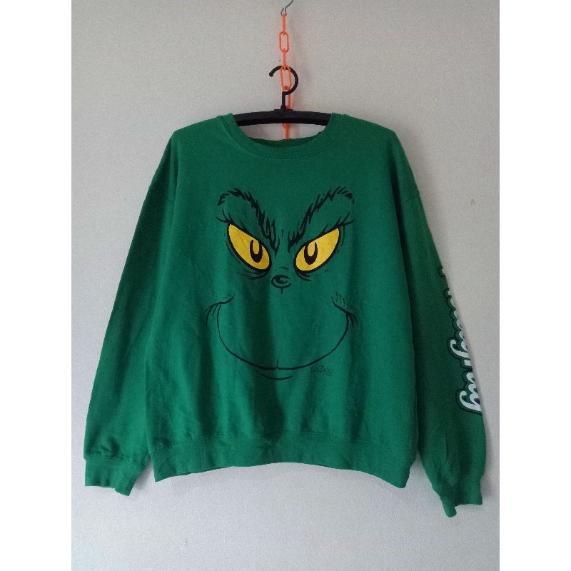 เสื้อเเขนยาวสเวตเตอร์ The Grinch เสื้อสเวตเตอร์คอกลมลายตลกครอบครัว The Grinch