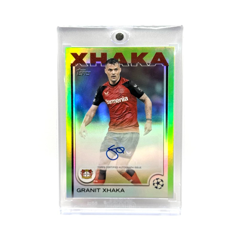 Topps UCC 24/25 Granit Xhaka Bayer 04 Leverkusen /199 Base Autograph Neon Green Foilboard