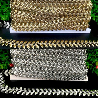สังวาลย์ตกแต่งชุดดรัมเมเยอร์ ราคาต่อ1หลา สีเงิน สีทองอุปกรณ์ตกแต่งงานDIY ชุดไทย