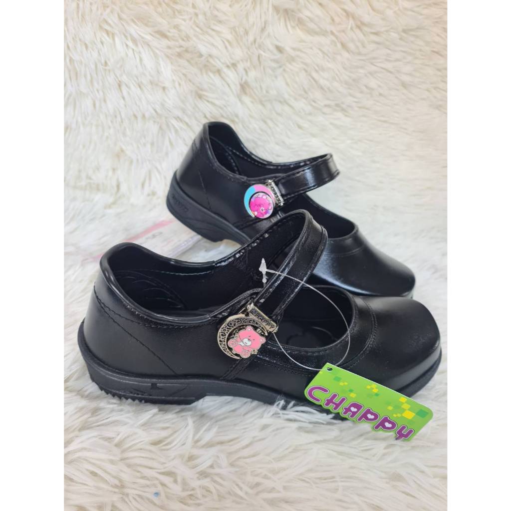 🔥SALE🔥 โพนี่  รองเท้านักเรียน รองเท้าเด็กผู้หญิง หนังดำ CHAPPY หนังดำ