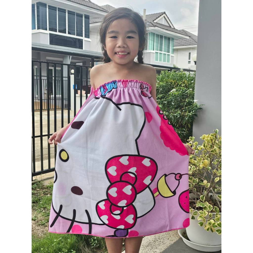 398 Lucky Store กระโจมอก ผ้าขนหนู ซาริโอ เด็กโต 5-15 ขวบ พร้อมส่ง ผ้าหนา - รูปที่ 7