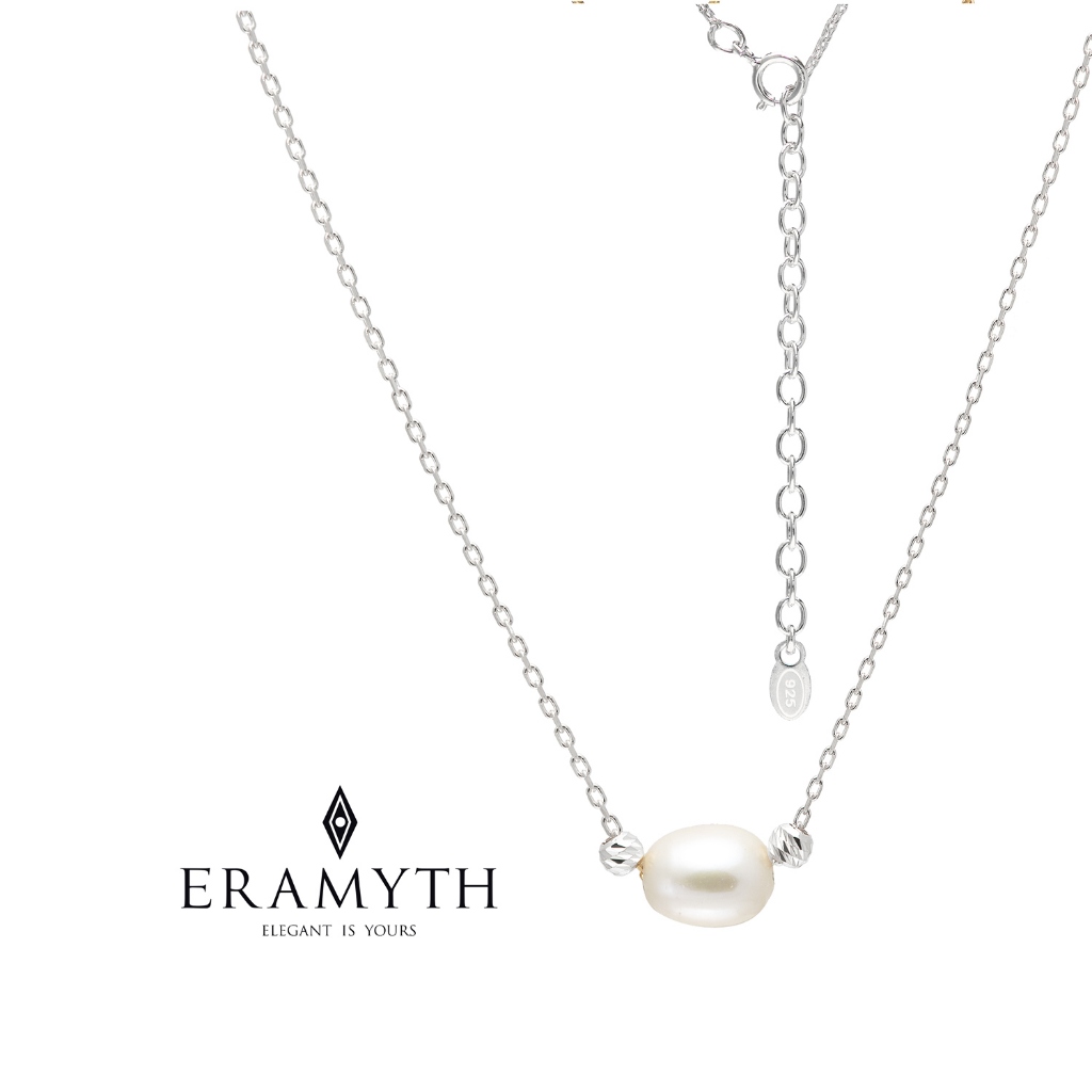 Eramyth Jewelry : สร้อยคอ มุกแท้ น้ำจืด ตัวเรือนเงินแท้ 925 เส้นเล็กๆ SLN-0088-S31 (สินค้าพร้อมส่ง)