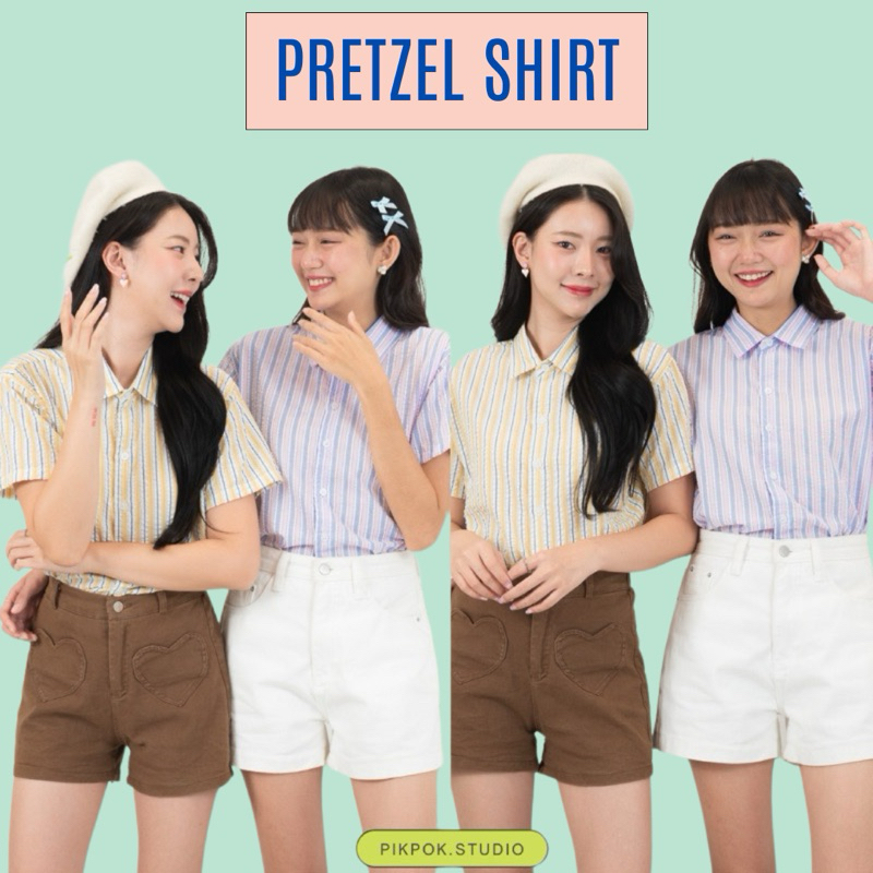 Pikpok♡ Pretzel Shirt ผ้าไม่ต้องรีด เนื้อผ้านุ่มเบา ใส่สบายไม่ร้อน น่ารักมากค่ะ