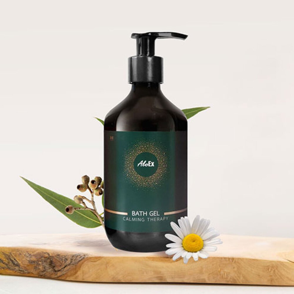 อโลเอ็กซ์ เจลอาบน้ำหอมอโรมา กลิ่นคาล์มมิ่ง เธอราพี AloEx Bath gel, Calming Therapy scent ขนาด 295 ml. - รูปที่ 2