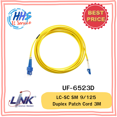 สายไฟเบอร์ออฟติก ( LINK ) UF-6523D SC-LC(SM),Single Mode Fiber Optic Cable SC to SC P-SC/SC-9S2YTP-3