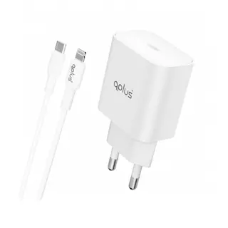 อะแดปเตอร์ QPLUS Wall Charger 1 USB-C 20W พร้อมสายชาร์จ USB-C to Lightning 1 เมตร by Studio7