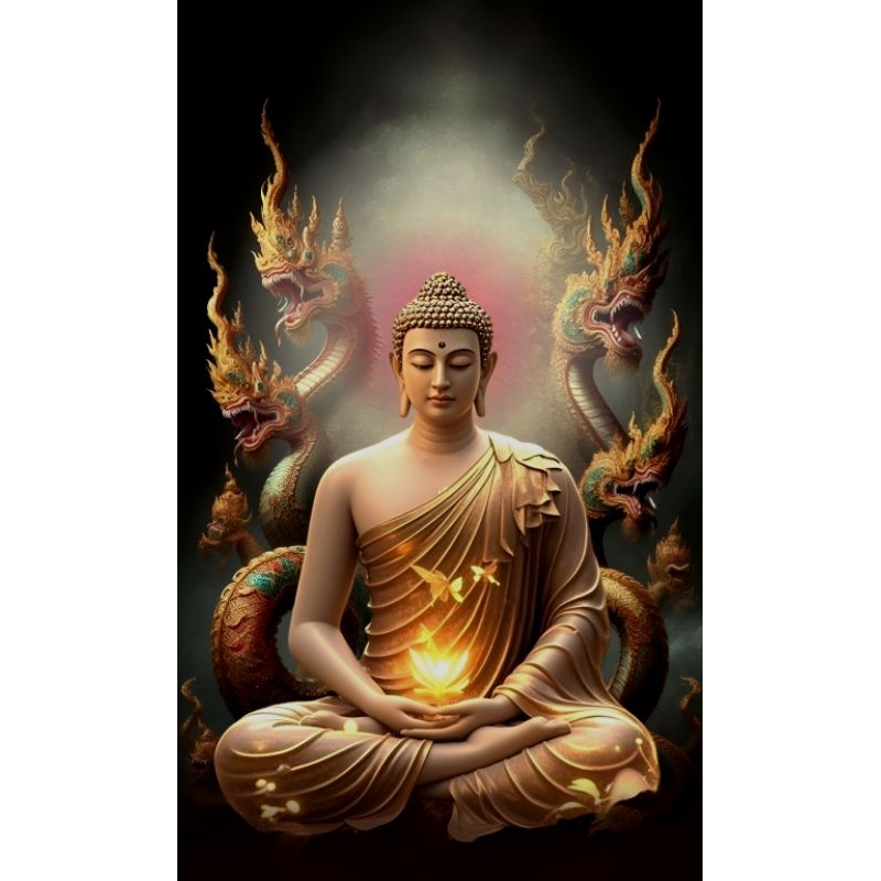 รูปโปสเตอร์ พระพุทธเจ้า 25*42 cm ไม่มีกรอบ ติดผนัง ภาพมงคล เสริมฮวงจุ้ย ตกแต่งบ้าน