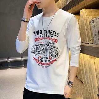 TL-1077 เสื้อยืดแขนยาวผ้านิ่มเด้ง ผ้านุ่มมากมีให้เลือก2สี ขาว/ดำ