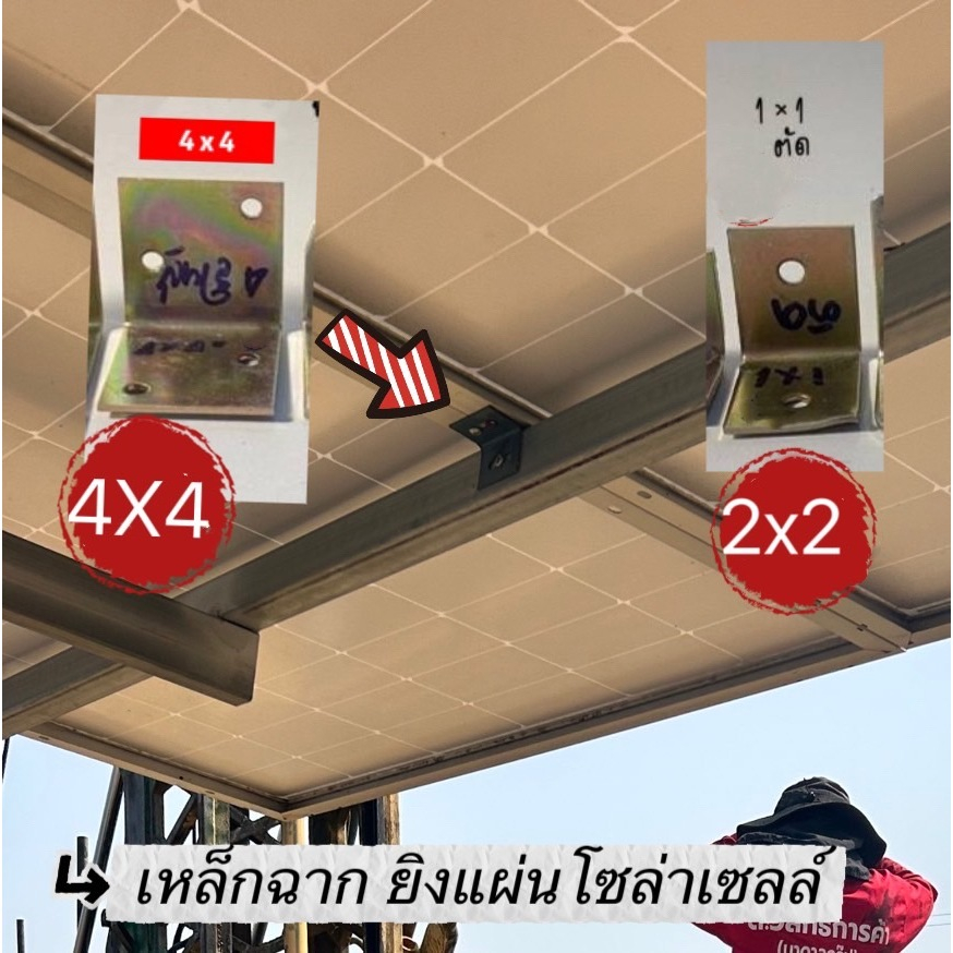 เหล็กฉาก ยิงแผ่นโซล่าเซลล์ มี2ขนาด (แพ็คละ30ชิ้น)