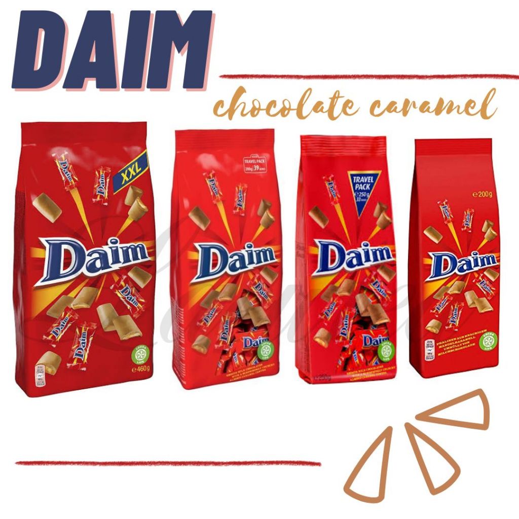Daim Chocolate ช็อคโกแลตสอดไส้อัลมอนด์และคาราเมลกรอบ มี 4 ขนาด สินค้าจากสวีเดน