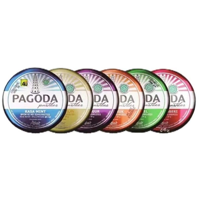 Pagoda Pastiles ลูกอม สมุนไพร ตราเจดีย์ ช่วยให้ชุ่มคอ สดชื่น ขนาด 20 กรัม 100 เม็ด ของแท้ 100%