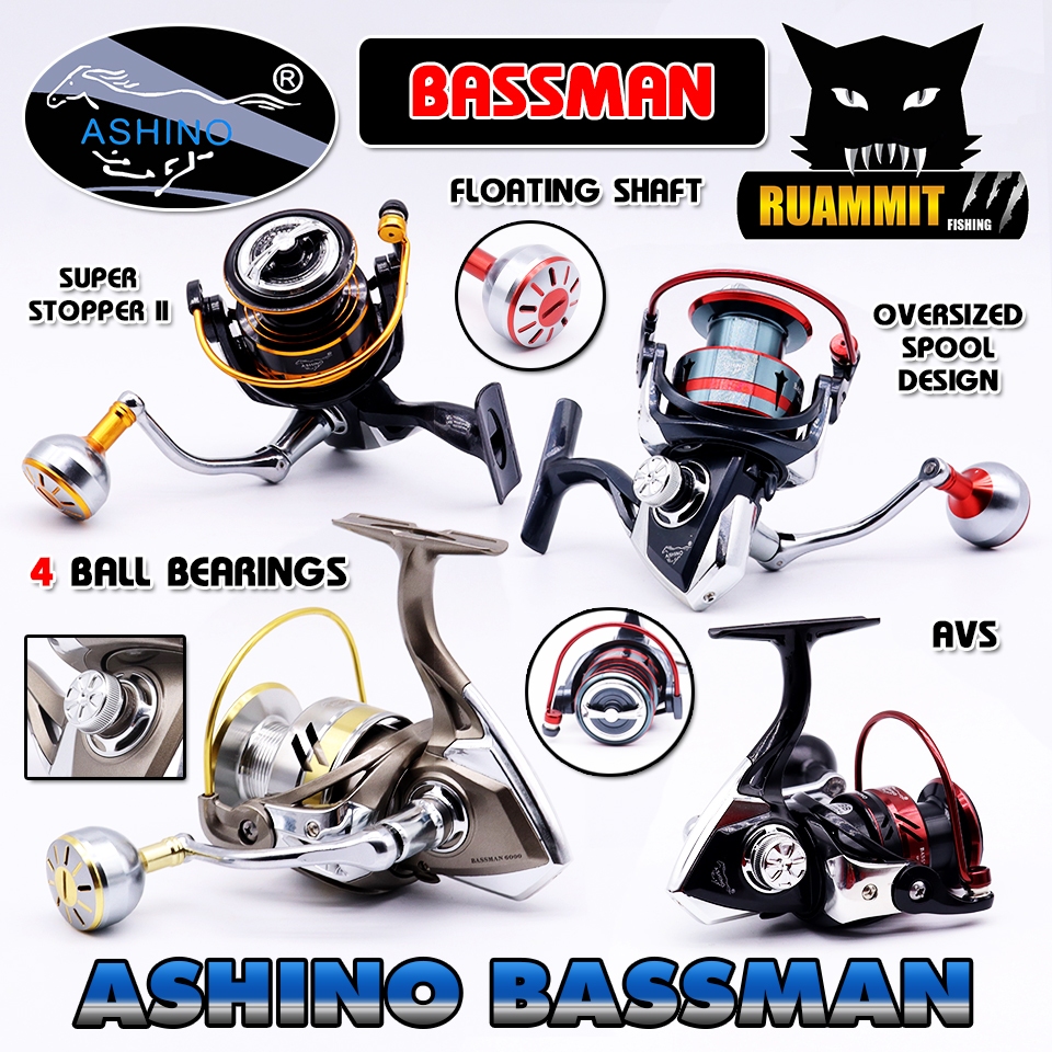 รอกตกปลา รอกสปินนิ่ง อาชิโน่ ASHINO BASSMAN 1000-6000 (โฉมใหม่มีให้เลือกหลายสี)