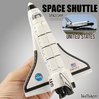 โมเดลกระสวยอวกาศ SPACE SHIP งานเหล็ก มีไฟ-มีเสียง มีลานวิ่งได้ เปิดตัวยานได้ ขนาด 14x11x6cm. 558813 #