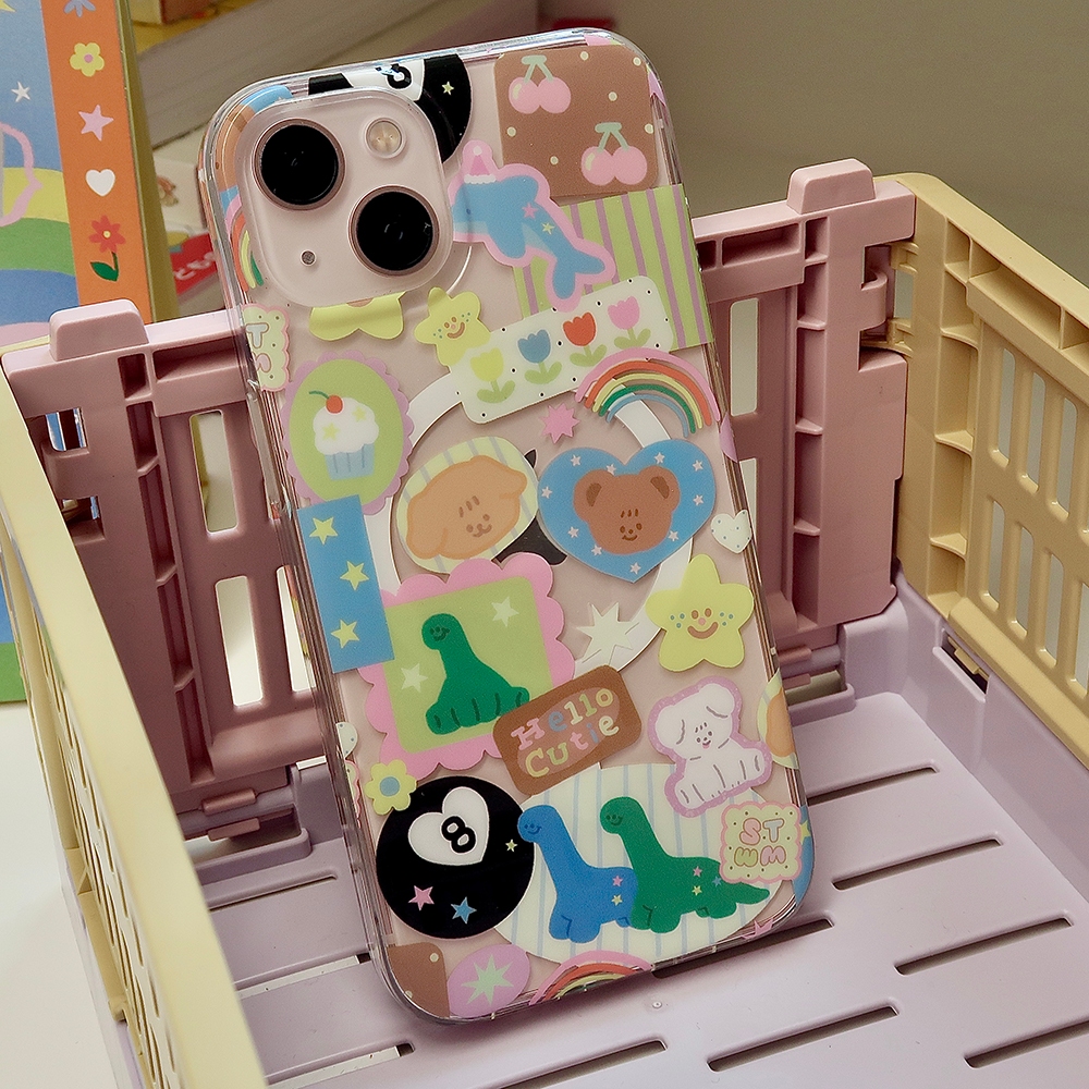 Stickies gang premium phone case เคสมือถือแม่เหล็กลายสติ๊กกี้ ไดโนบิงบิงเท๊ดดี้ วินเทจกุ๊กกิ๊ก | Stickwithme4ev