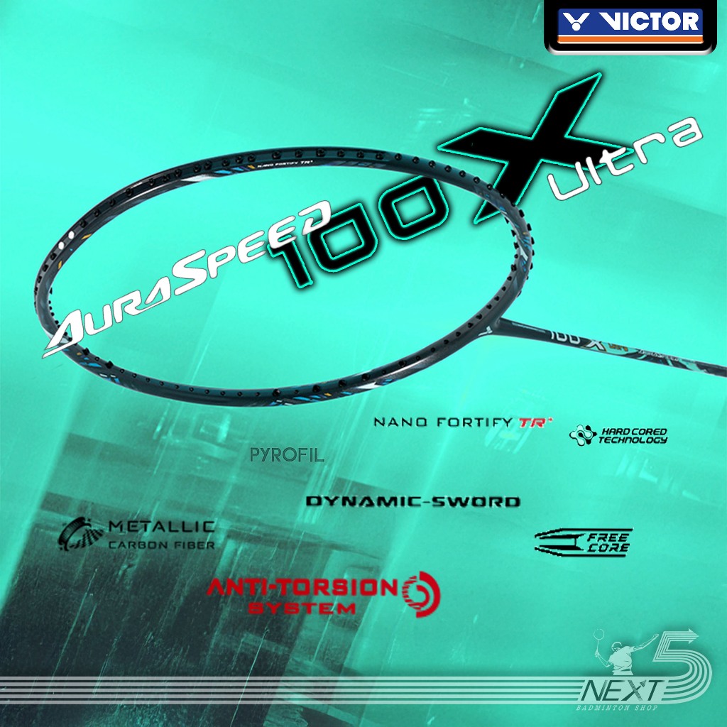 Victor ไม้แบดมินตัน รุ่น ARS-100X ULTRA G 4U แถมเอ็น VBS-66 กริป ซอง