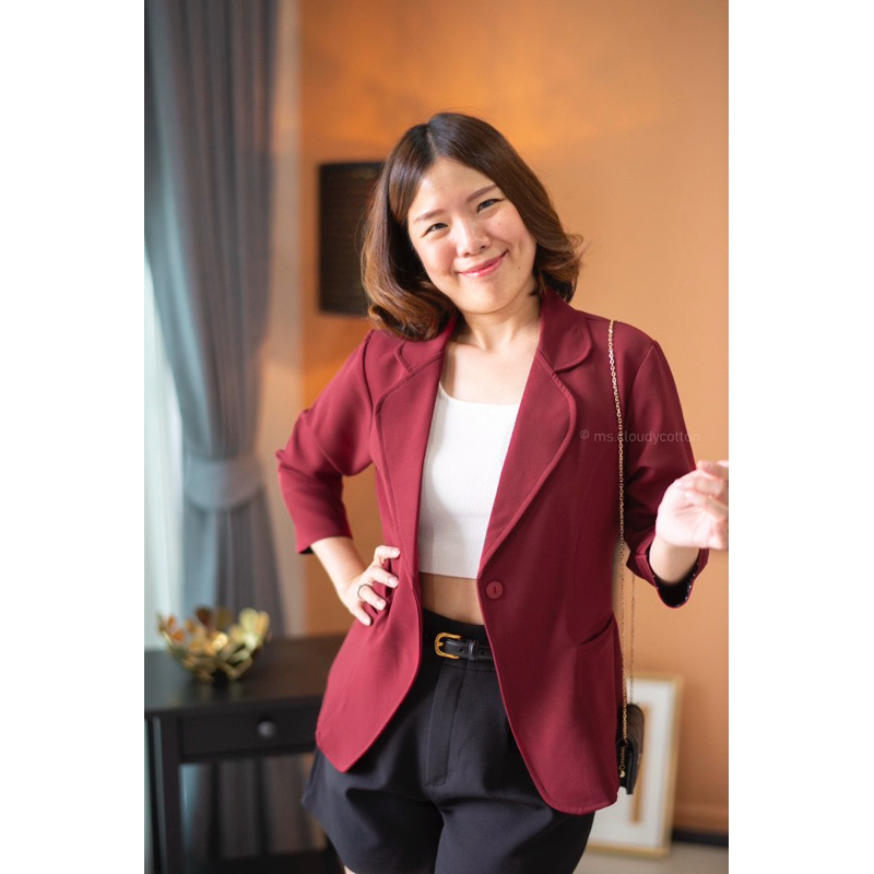 ms.cloudycotton - Perry Blazer เสื้อคลุมเบลเซอร์ แขน4ส่วน พับปลายแขนได้ ผ้าดี ยับยาก ทรงสวย - รูปที่ 6