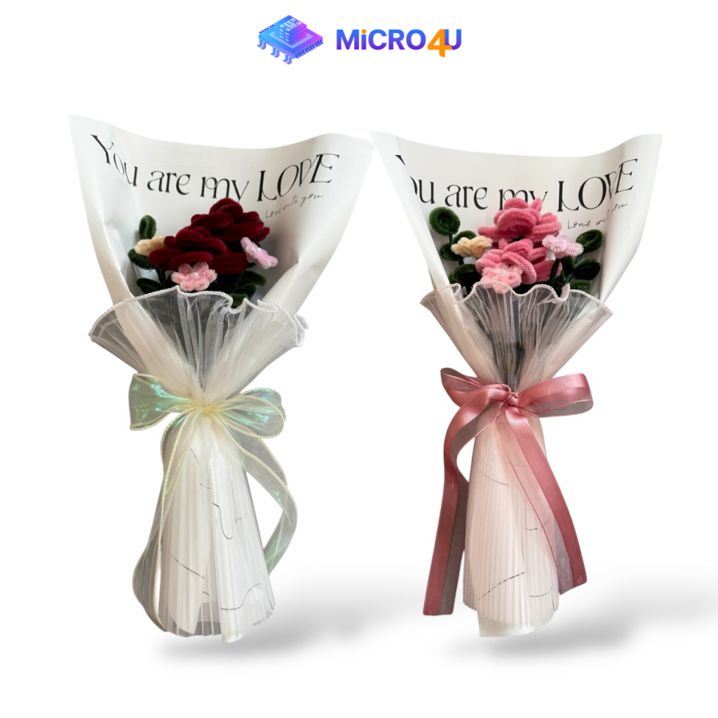 ช่อดอกกุหลาบกำมะหยี่ สำหรับมอบให้เป็นของขวัญ ดอกไม้กำมะหยี่ งาน DIY แฮนด์เมด Handmade Velvet flower