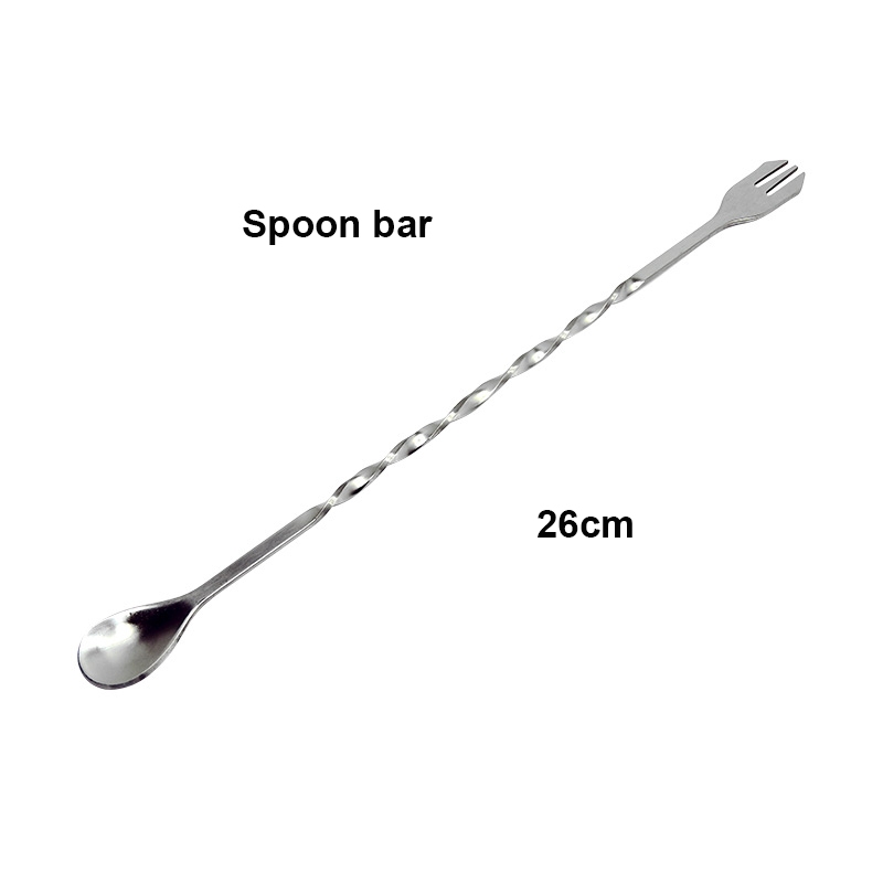 ช้อนบาร์ ปลายส้อม ยาว 26 cm.1630-015 สีเงิน