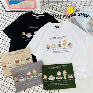 เสื้อยืดพิมพ์ลาย " shiba coffe " พร้อมส่ง