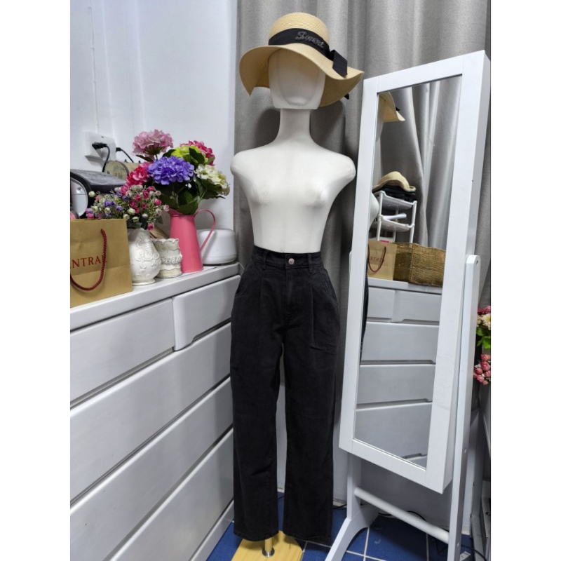 กางเกงเอวสูงทรงมัม แบรนด์ Oscar promod