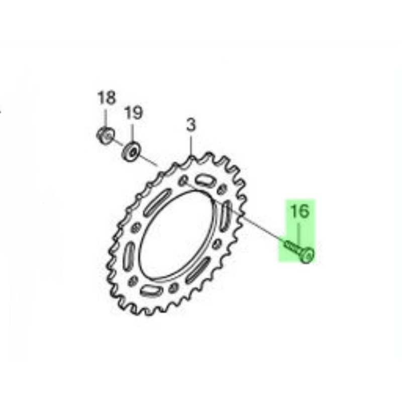 honda crf250L น็อตยึดสเตอร์หลังชุด6ชิ้น