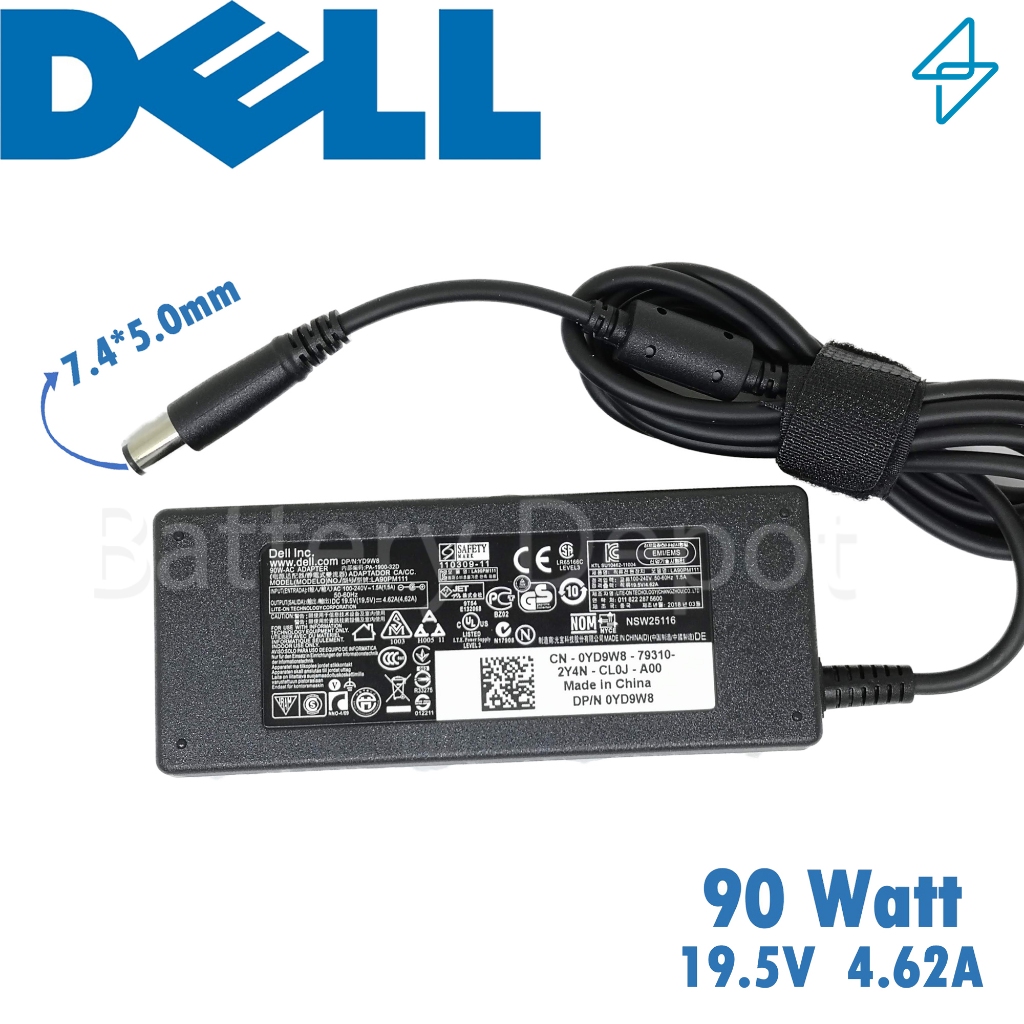 เดล Adapter XPS 14 L421X 14z L412z 15 L521X 15z L511z M140 90W 7.4 สายชาร์จ เดล อะแดปเตอร์