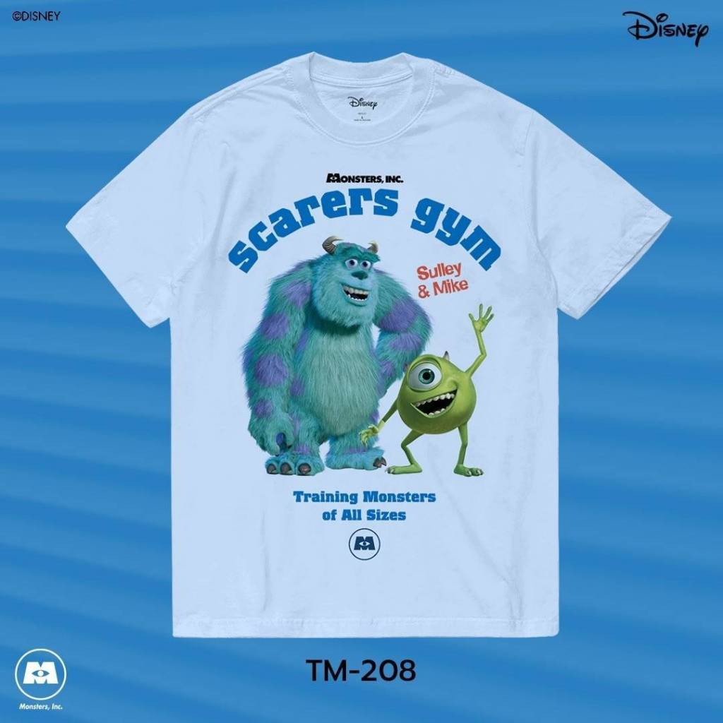 Power7Shop เสื้อยืดการ์ตูน "Monsters, Inc." คอลเลคชั่น "Disney Classics" (TM-208-สีฟ้าอ่อน)