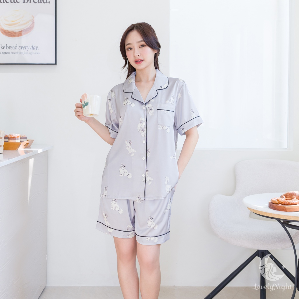 A31 ชุดนอน LovelyNight แขนสั้น-ขาสั้น Persian Cat