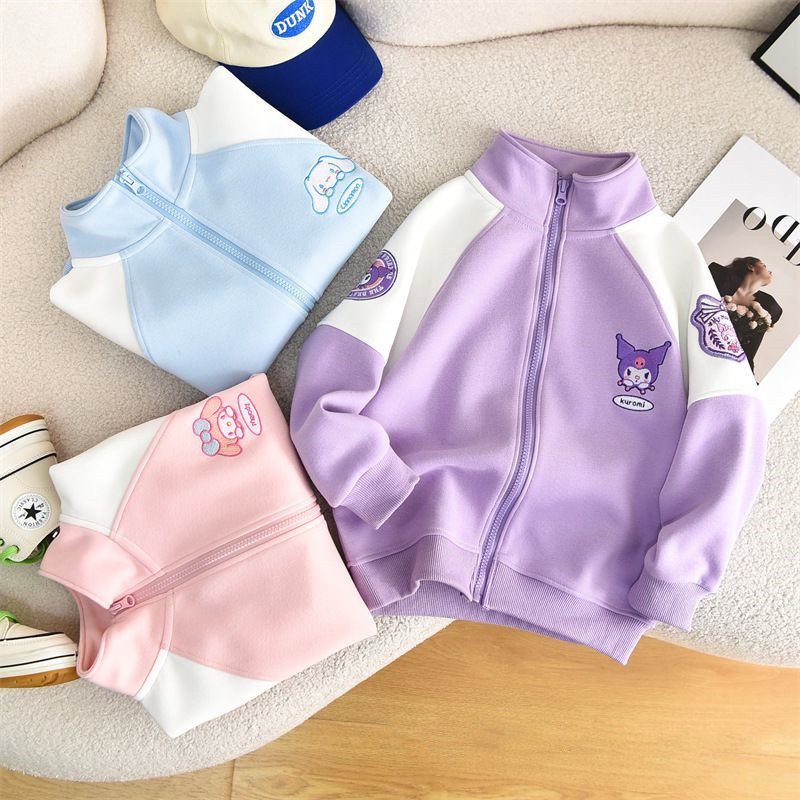 ส่งไวในไทย🇹🇭 เสื้อแจ็คเก็ตเด็ก เสื้อกันหนาวเด็ก ผ้าcotton ลายการ์ตูน KUROMI สำหรับเด็กผู้หญิงและเด็กผู้ชาย