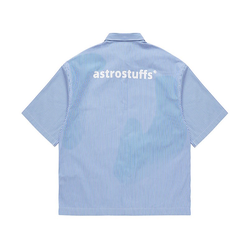 Astro Stuffs قميص مقلّم نصف كم — أزرق — صورة 2