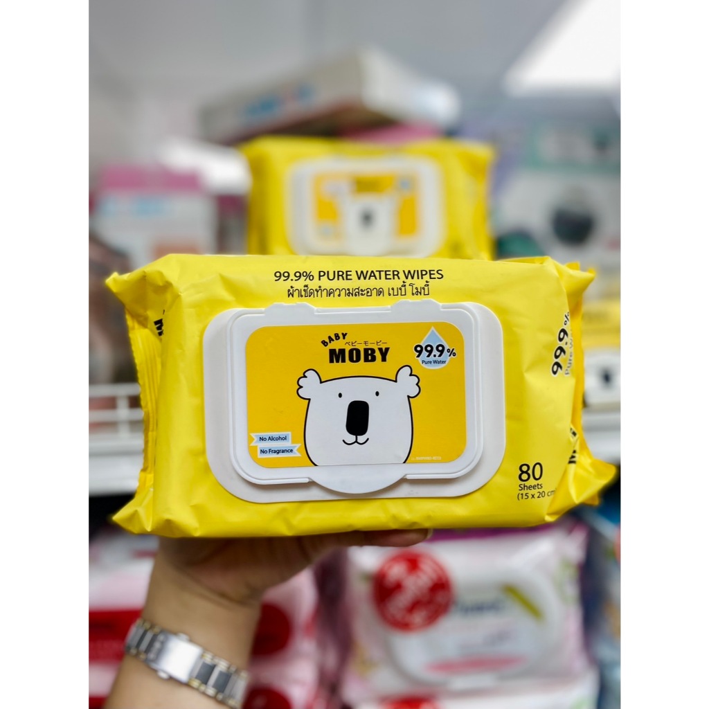 ทิชชู่เปียก Moby ห่อใหญ่ **ซื้อ 1 แถม 1** กระดาษเปียก โมบี้ *ราคาพิเศษ* (ล็อตใหม่นะคะ exp04/04/28)