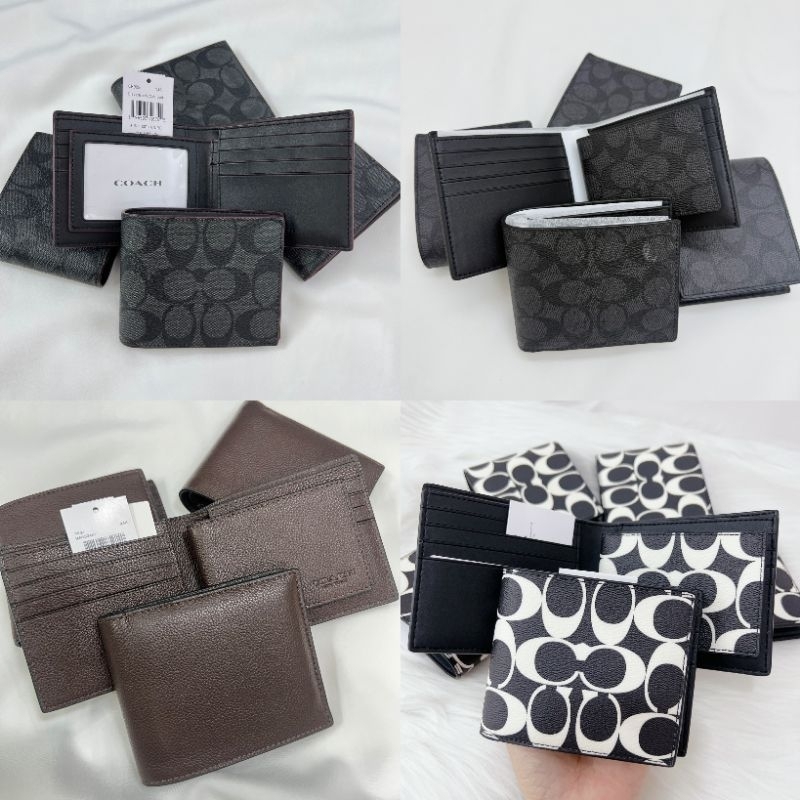 📍ใช้โค้ดลด30ได้📍ของแท้100%พร้อมส่งที่ไทย COACH ID BILLFOLD WALLET กระเป๋าตังผู้ชายมีไส้ ไส้กระเป๋าถอดออกได้