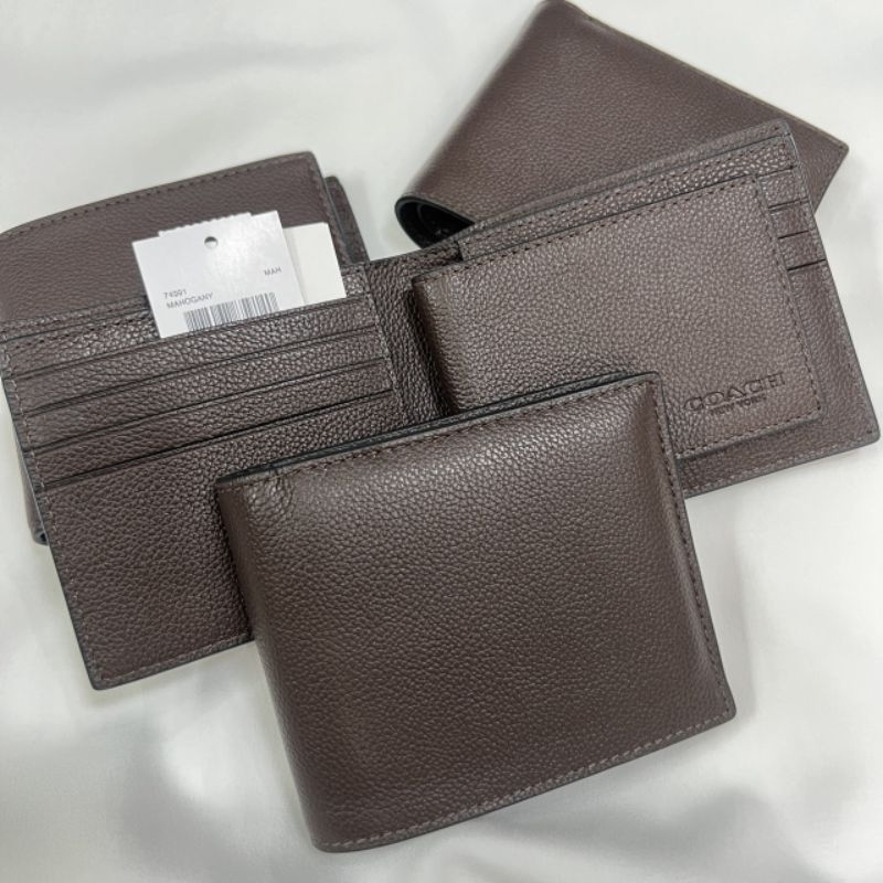 📍ใช้โค้ดลด30ได้📍ของแท้100%พร้อมส่งที่ไทย COACH ID BILLFOLD WALLET กระเป๋าตังผู้ชายมีไส้ ไส้กระเป๋าถอดออกได้