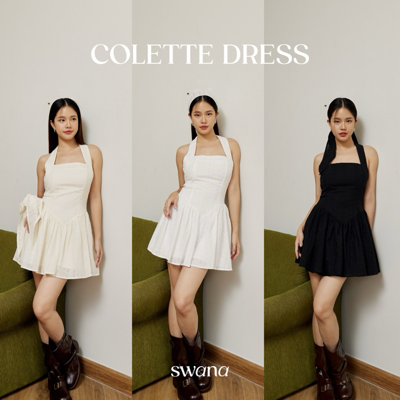 “ Colette dress “ (โคเลตต์) + ผ้าโพกผม XS-XL - swana.ss
