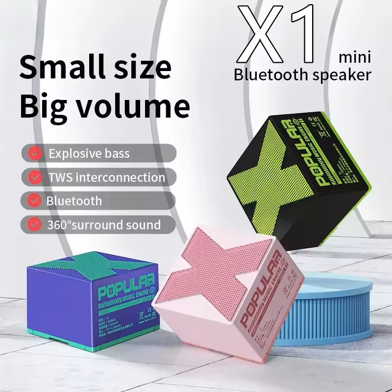 จัดส่งในกรุงเทพฯ COD X1 Mini Bluetooth Speaker ลำโพงบลูทูธไร้สาย เสียงStereo 360 เบสหนักแน่น ตัวเล็กพกพาง่าย