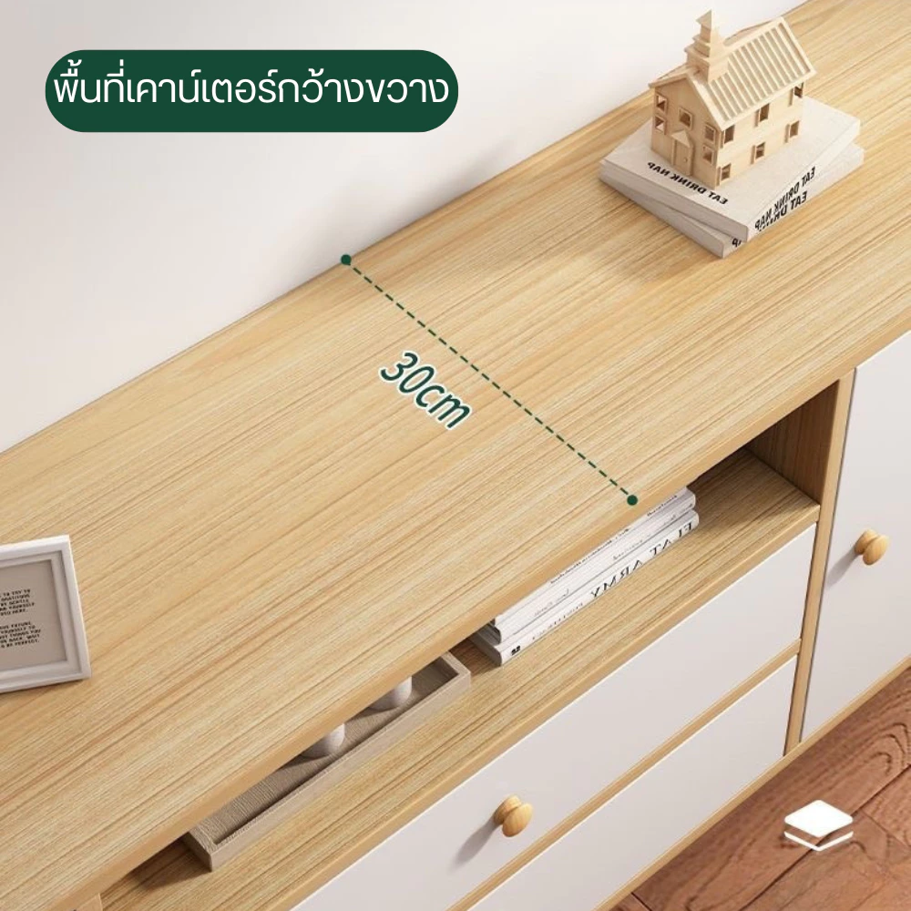 ชั้นวางทีวี สไตล์มินิมอล/LOFT ไม้เนื้อแข็ง 65/55/32 นิ้ว thumbnail 8
