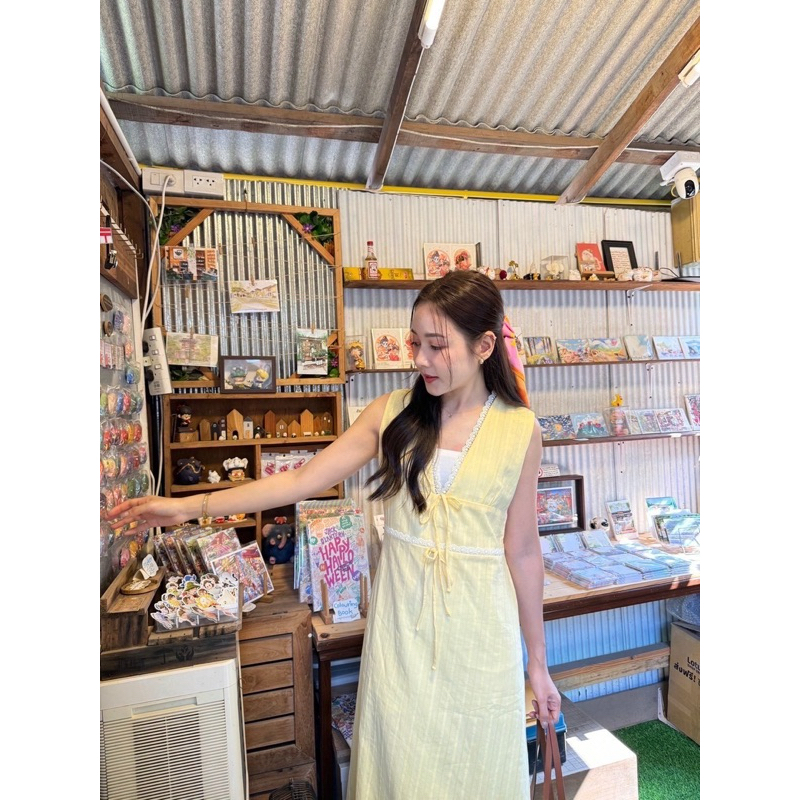 Jadoar dress 🍋เดรส4สี่ คอวีปักลูกไม้น่ารักตะโกนนน - รูปที่ 6