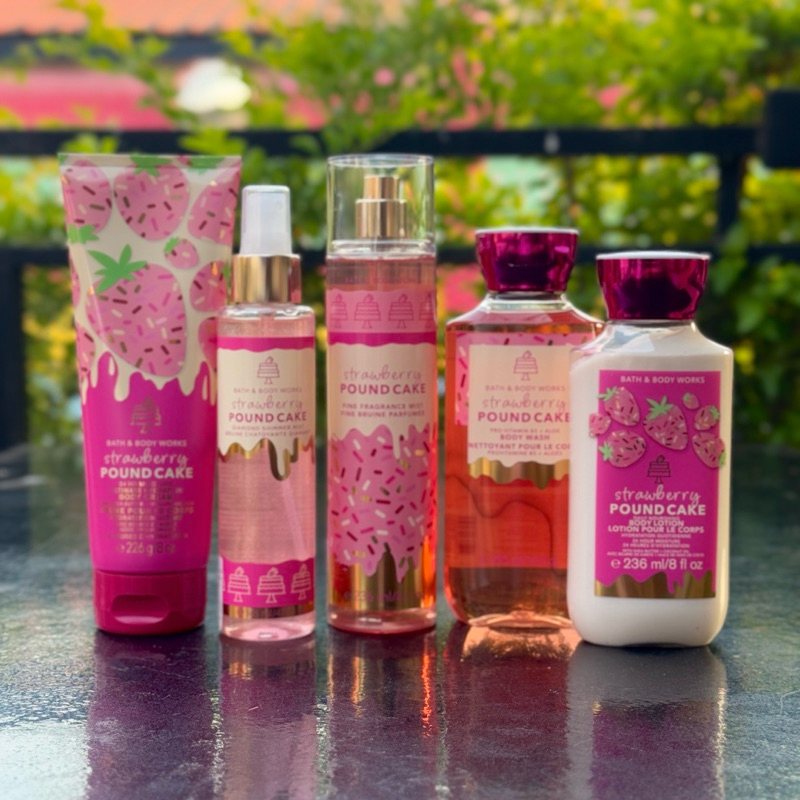 strawberry pound cake 🌸 แท้💯%Bath & Body Works lotion cream mist โลขั่น ครีม น้ำหอม