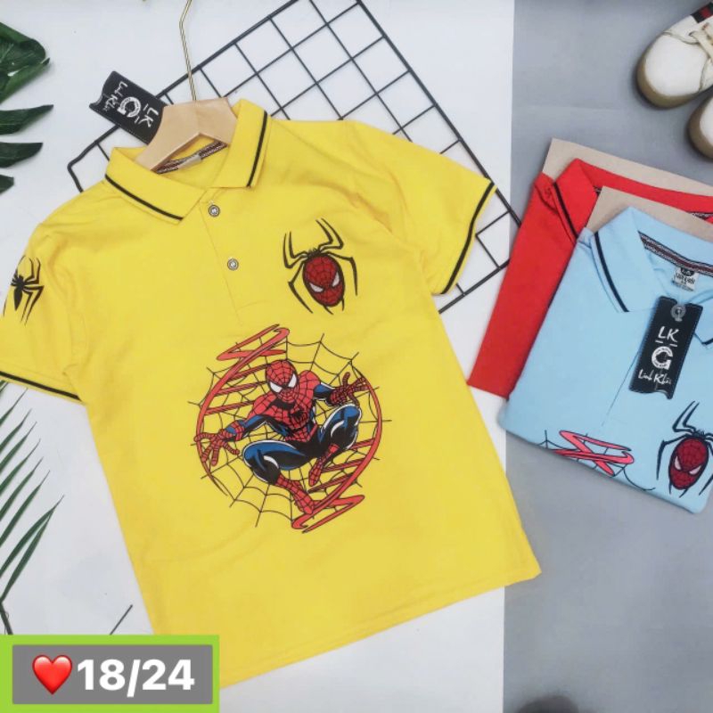 เสื้อยืดเด็กคอปกสกรีนลายผ้านิ่ม(เด็กโต)(ST50)