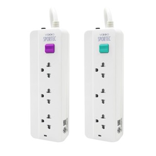 VEXXO รางปลั๊กไฟ 3 ช่อง 1 สวิตซ์ 10 แอมป์ 5 ม. แถม 2 ม. สีขา…